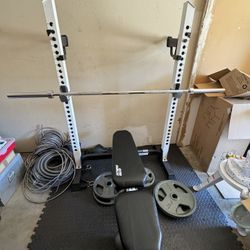 Pro series Bench Press With Weights And Elliptical 