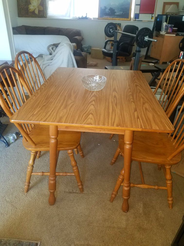 Antique handcrafted Wooden Table & Chairs