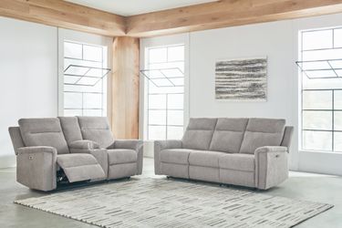 Barnsana Ash Power Reclining Sofa and Loveseat