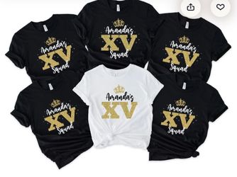 Custom Quinceañera Squad DTF T-Shirt Set