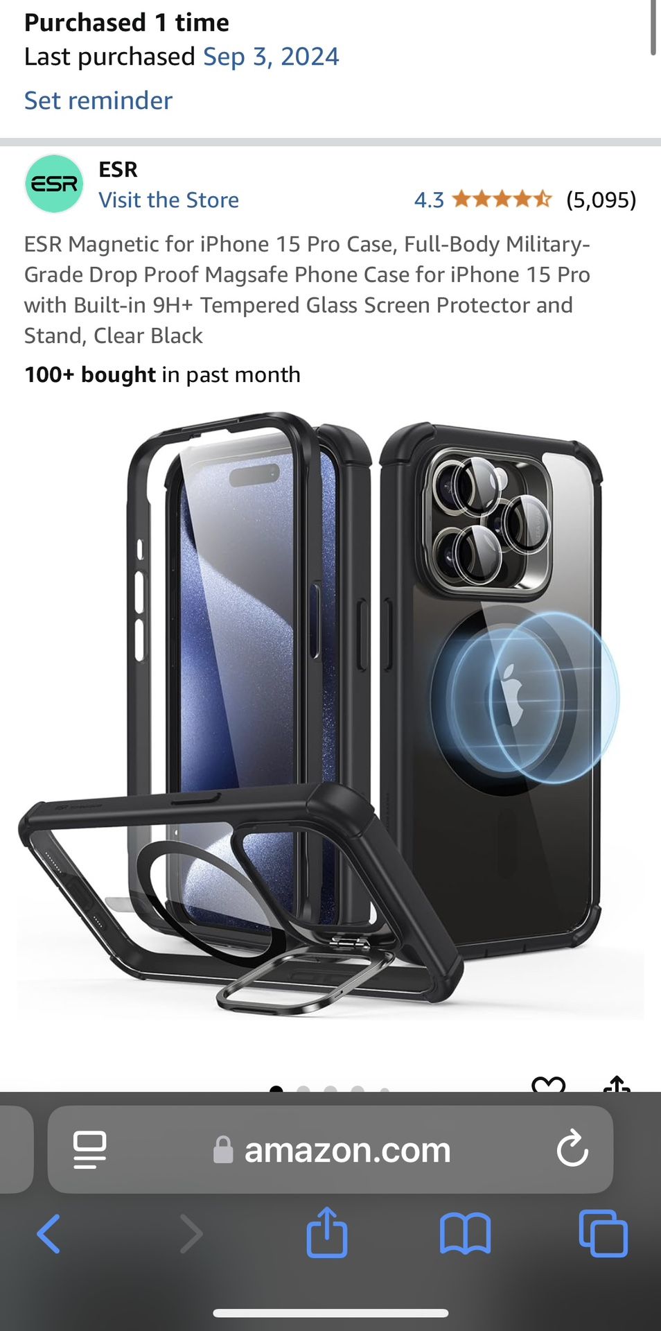 ESR Mag Safe Phone Case(iPhone 15 Pro)