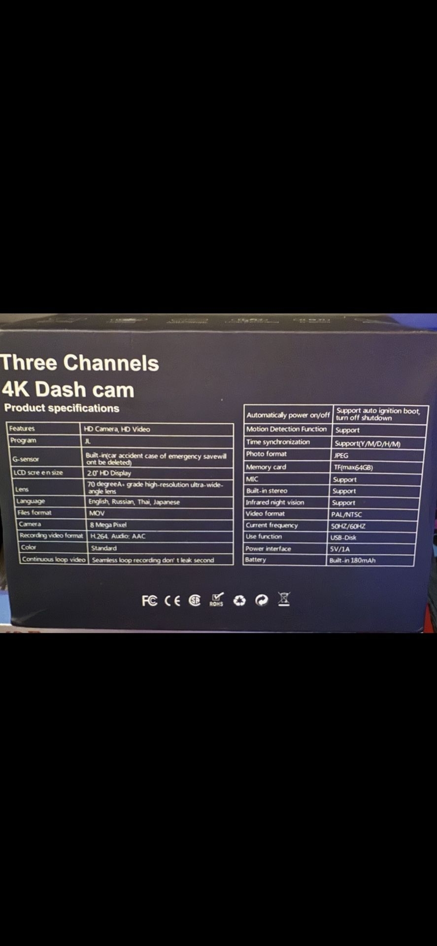 4K Car camera WiFi
