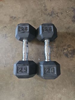 25lb rubber hex dumbbells