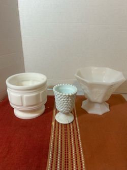 Vintage Milk Glass-Set of 3-$30 CASH