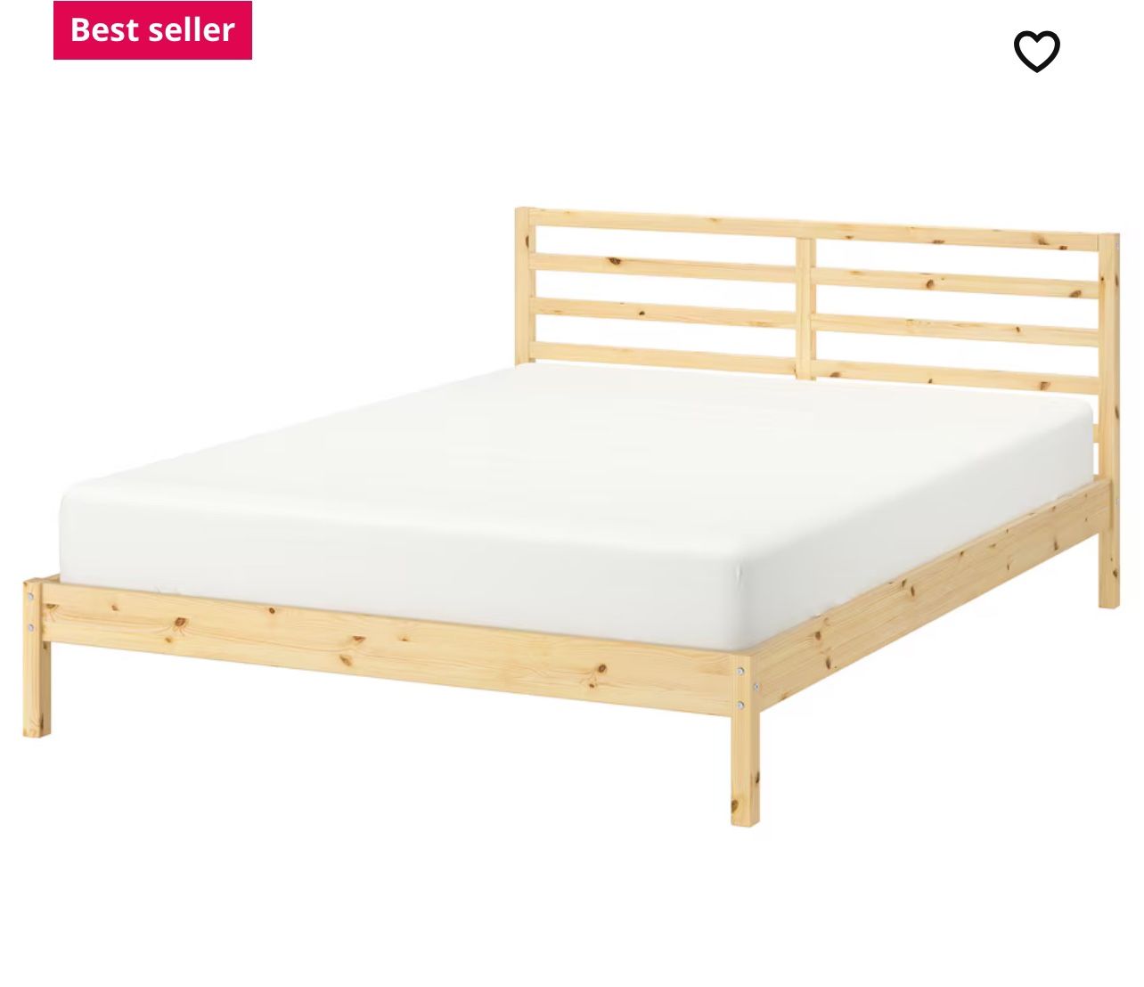 IKEA TARVA Queen Bed Frame & Slatted base LURÖY– Minimalist style