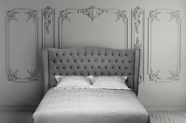Z Gallerie Jameson Bed QUEEN BELLA GREY VELVET BRAND NEW