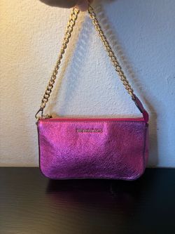 Michael Kors Metallic Fuschia Pink Glitter Mini Pochette