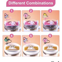 Taylor Swift Stanley Cup Accessories Set, 4 Pcs Stanley Straw Covers(10 mm)+3 Pcs Stanley Name Plate