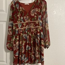 Entro V Neck Floral Dress