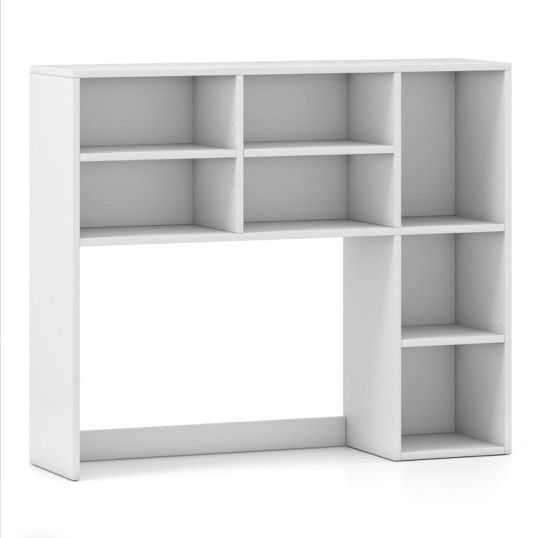 Desktop Multipurpose Bookshelf With 7 Open Cubbies And 3 Adjustable Shelves