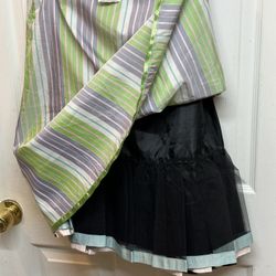 Anthropologie Rare Snak Full Skirt Pink Purple Green Striped Petticoat Size 2 Nice 