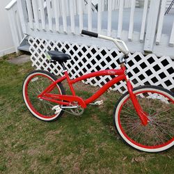 24-in single speed beach cruiser bike ready to ride