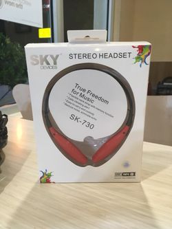 Bluetooth Headset Wireless Stereo Headphones Earphones Sport Neckband Handsfree Black/Red.-