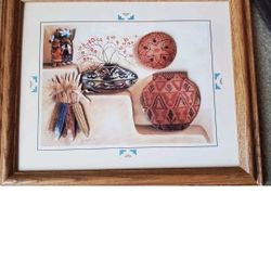 WOLF MOTTO SOUTHWESTERN FRAMED PRINT NEW