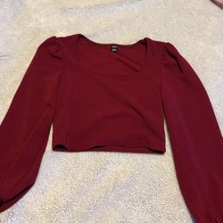 Red long sleeve blouse