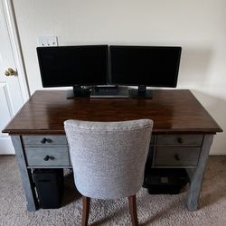 Solid Wood Desk With Chair