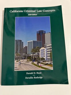 California Criminal Law Concepts 2020 Edition Hunt Rutledge ISBN (contact info removed)744757