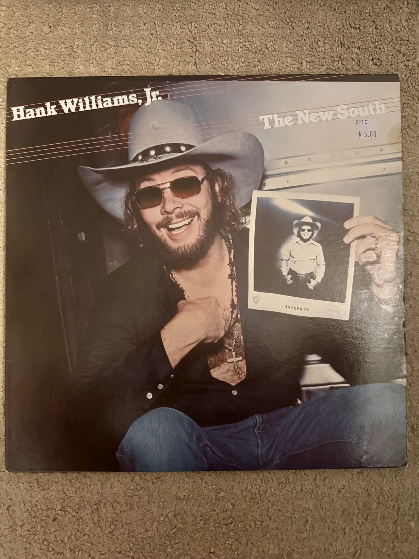 Hank Williams Jr. The New South LP - Orig 1977 1st Los Angeles Press - EX