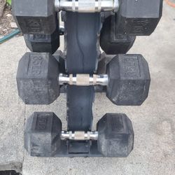 Dumbbell set with rack 15lb, 35lb, 45lb