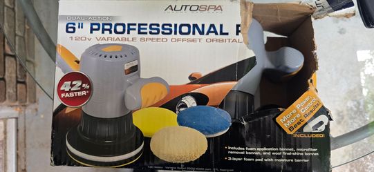Autospa Dual Speed 6" Professional Polisher with 3 Bonus Bonnets