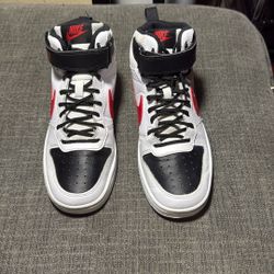 NIKE Court Borough Mid 2  High Top Size US 5.5Y Red Black And White