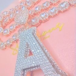 14K Gold Plated Custom Letter/Name Pendants With Custom Logo Bail