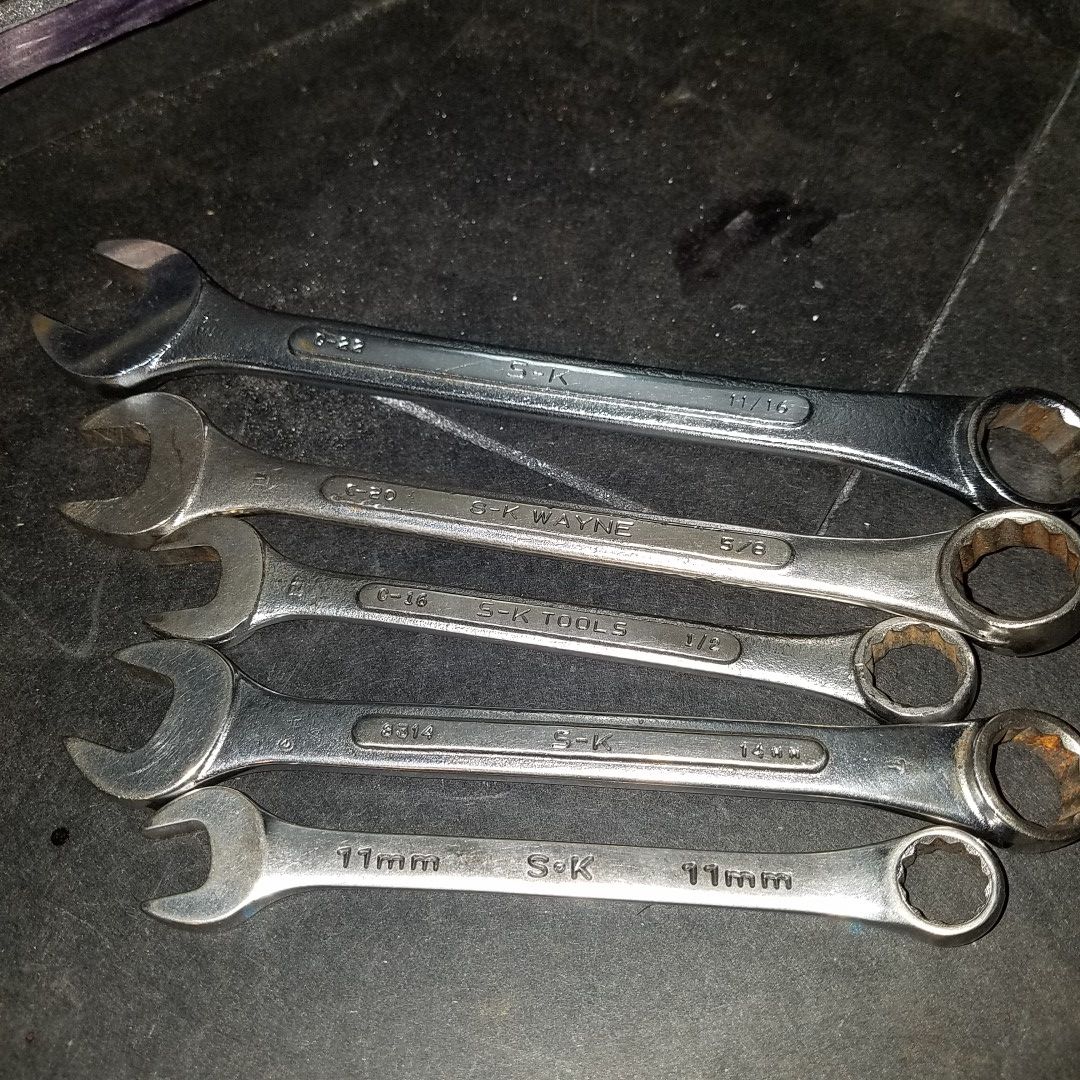 SK combination wrenches, SK Wayne and SK SAE and Metric combination wrenches 5 in total