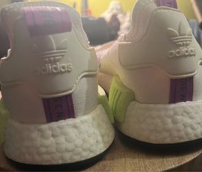 Vintage adidas NMD_R1 Men’s Low Top Lace-Up Sneakers White Purple Green Black 11