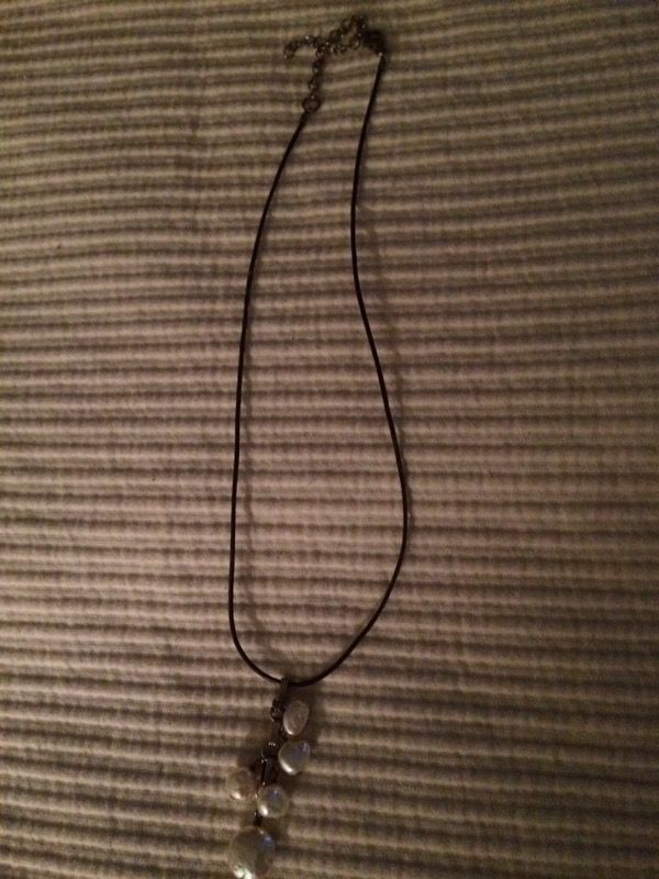 Pearl Cluster (5) Pendant on Brown Cord