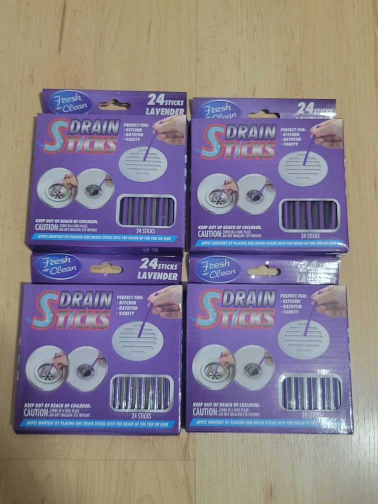 Fresh-n-Clean Lavender Drain Sticks - 24 Ct