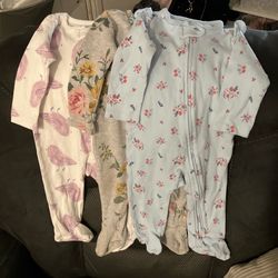 Baby girl sleepers size 6-9 months NWOT