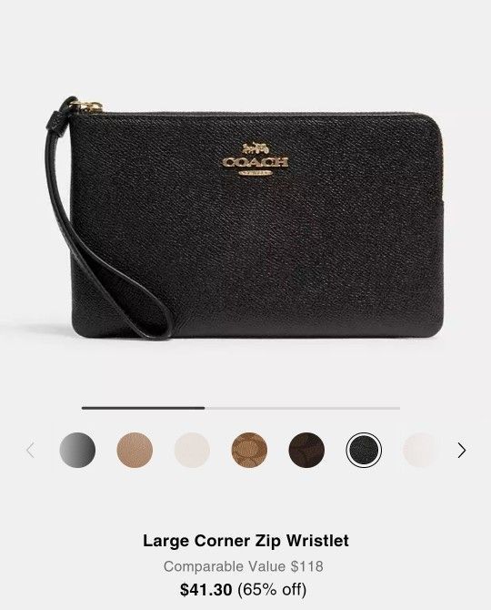 Coach Corner Zip Wristlet