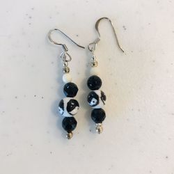 Yin and Yang Black Onyx Earrings