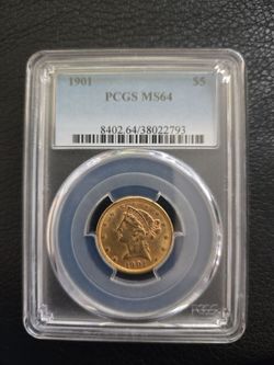 1901 Gold $5 Liberty head half eagle NGC