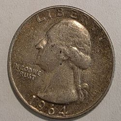 1964 USA 25 cents  Washington Quarter