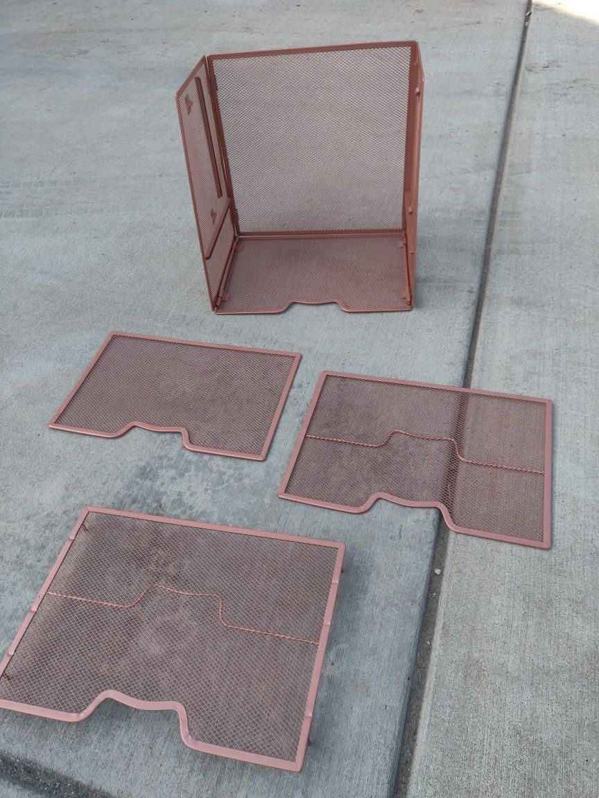Rose Gold Metal Desktop File Organizer