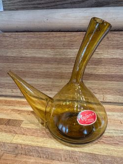 Majorca Spanish Glass Porron Oil Pitcher