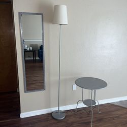 Lamp, Side Table and Mirror