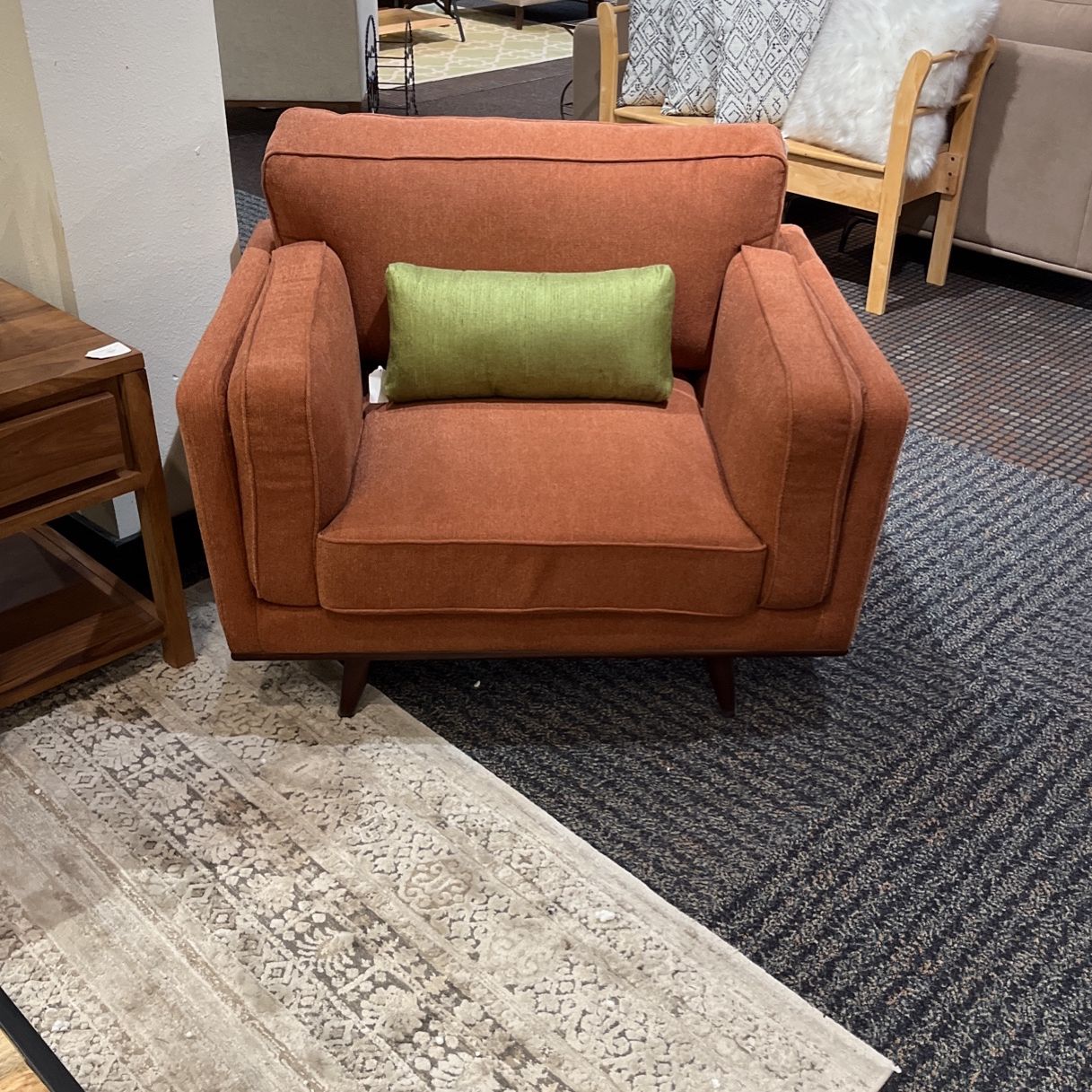 Orange Upholstered Accent Chair 44" L x 39" D x 34" H