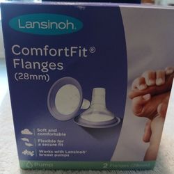 Lansinoh ComfortFit Breast Pump Flanges, Size 28mm, 2 Count
