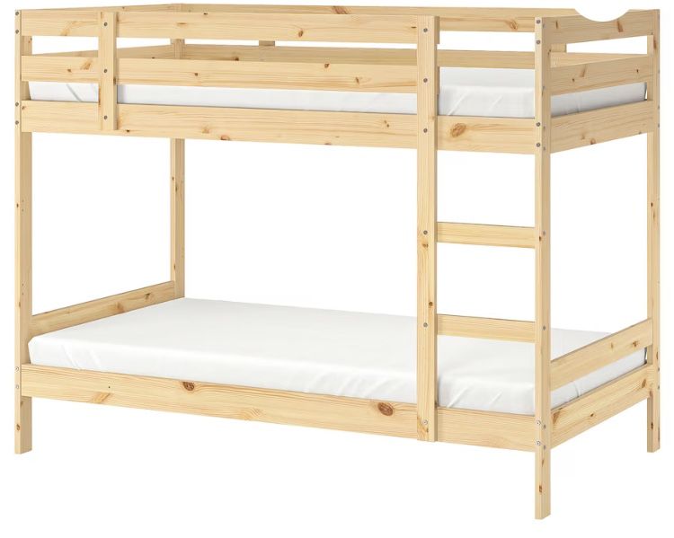 Pine Wood Bunk Beds w/ small dresser