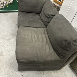 Grey couch and green sofa 