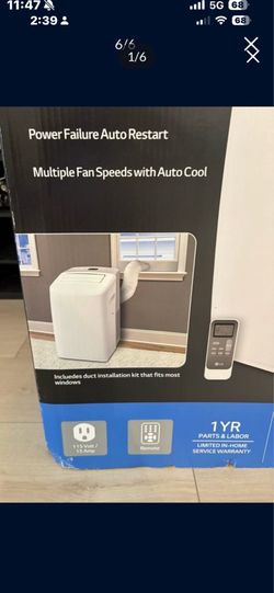 LG 8,000 BTU Portable Air Conditioner w/ Remote & Window Kit