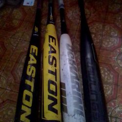 Easton 2 Bats 31" XL1 AND  S1-3 " 1"  DeMarini Cf8 32."And Rawlings Quatropro-3 33"And 30oz "