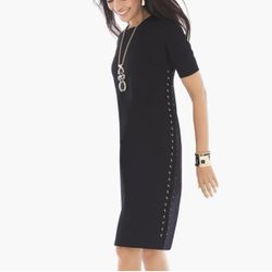 Brand New Chico’s Black Side Grommet Dress - Size 6