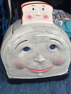 Vintage Clay Art Smiling Toaster & Toast Cookie Jar Ceramic 1990’s
