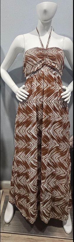 Brown and white jumpsuit
