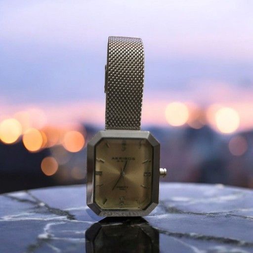 Akribos XXIV Women's Empire Diamond Mesh - Silver Tone  Quartz Bracelet Watch