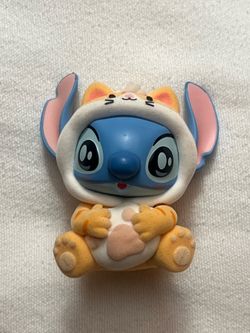 Disney Stitch in Orange Tabby Cat Costume Mini Figure Flocked 3" Cosplay Rare