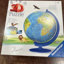 Ravensburger Children's World Globe 180 Piece 3D Jigsaw Puzzle
